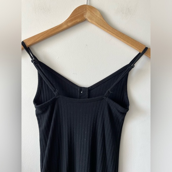 Aerie Black Ribbed fitted Midi Dress XXS - Picture 8 of 9